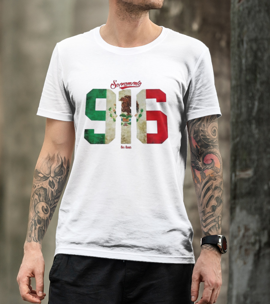 Sacramento 916 Big Boys Mexican Flag Design T-Shirt