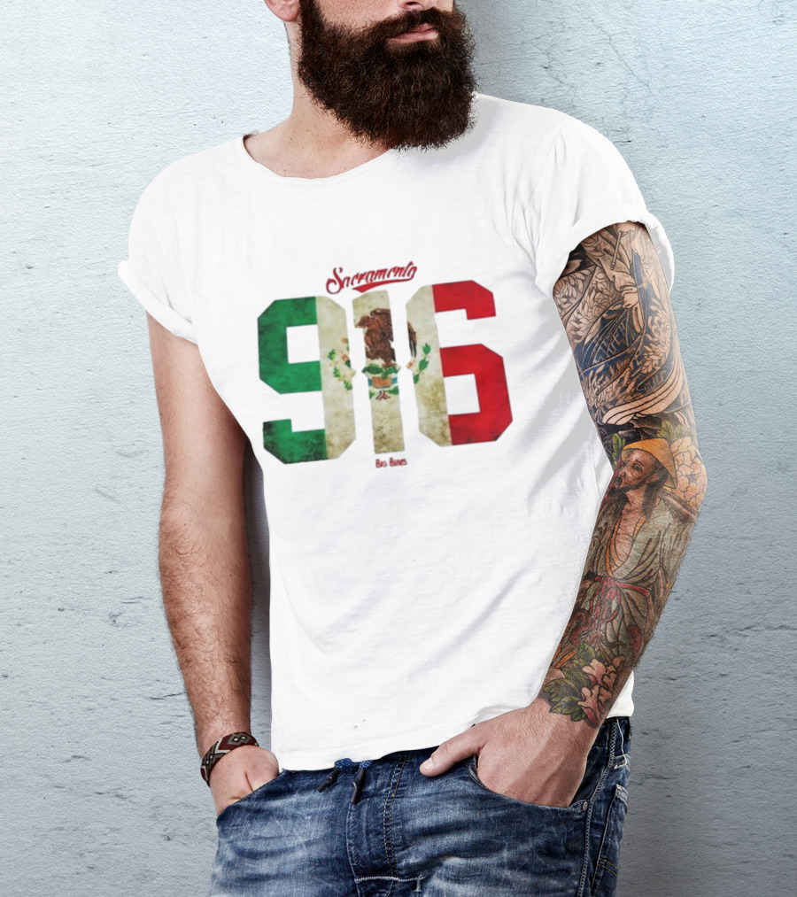 Sacramento 916 Big Boys Mexican Flag Design T-Shirt