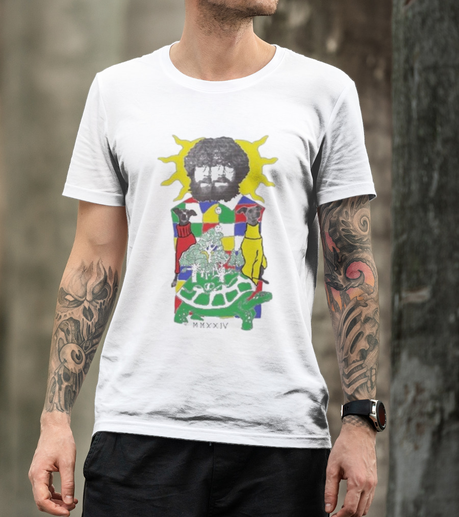 JW Francis Born Losers Records Sunburst Patchwork Dogs And Tortoise MMXXIV T-Shirt