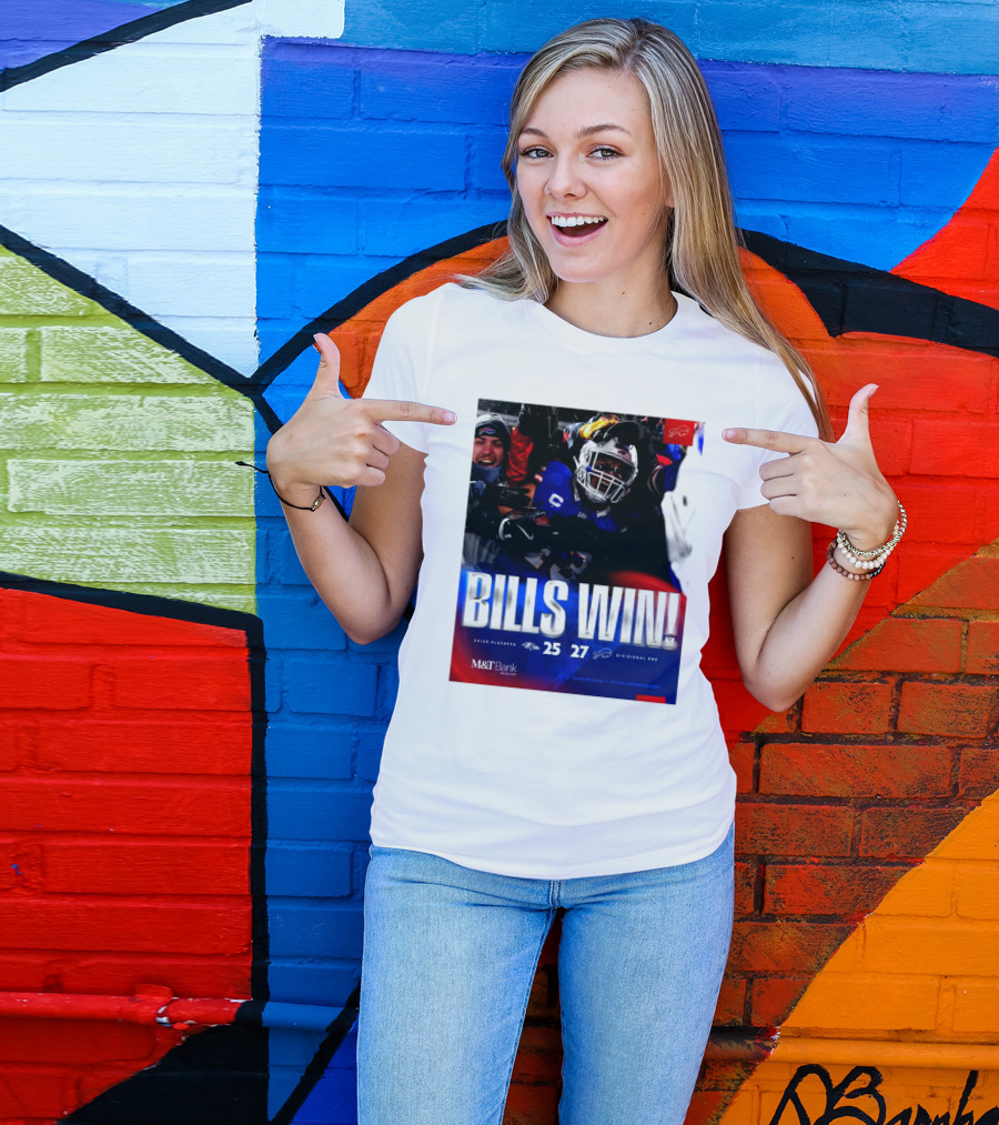 Buffalo Bills Win 27-25 Against Baltimore Ravens Divisional Rnd Playoffs 24/25 T-Shirt