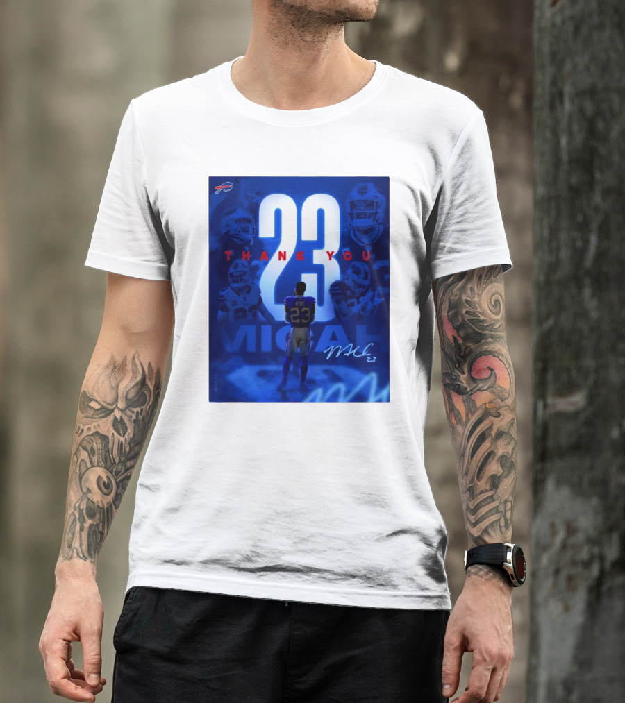 Buffalo Bills Thank You Micah Hyde 23 Signature Go Bills Mafia T-Shirt