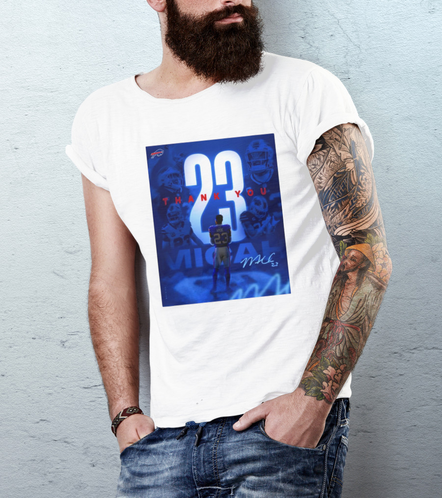 Buffalo Bills Thank You Micah Hyde 23 Signature Go Bills Mafia T-Shirt
