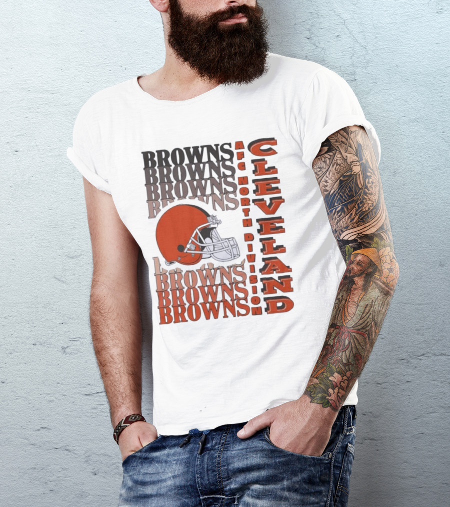Cleveland Browns AFC North Division Browns Helmet T-Shirt