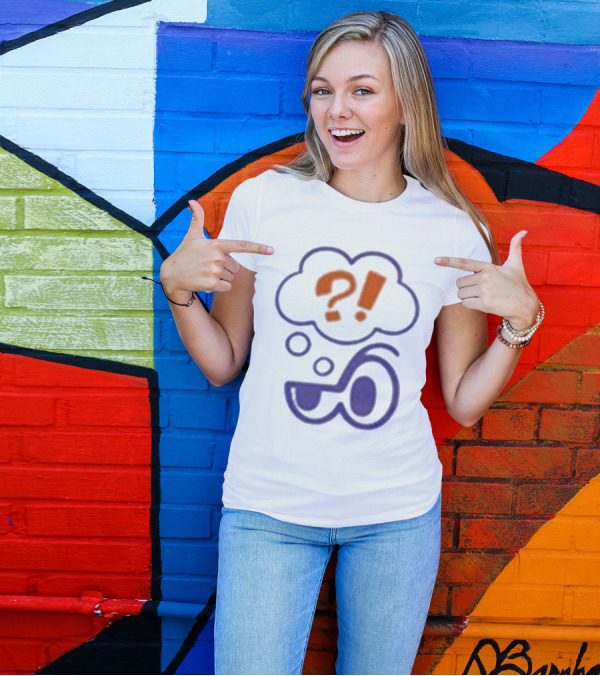 Clooless Core Bubble Brain Question Mark Exclamation Point T-Shirt