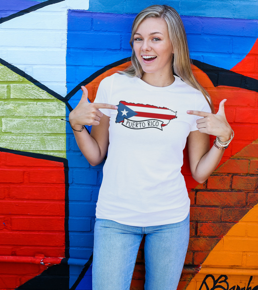 Dayjaavu Puerto Rico Flag And Island Map T-Shirt