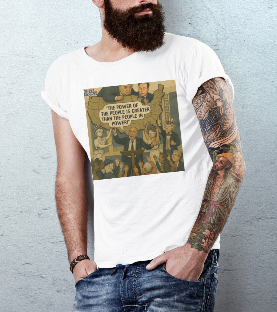 Cory Booker The Power Of The People Is Greater Than The People In Power USA Checks And Balances 2025 T-Shirt
