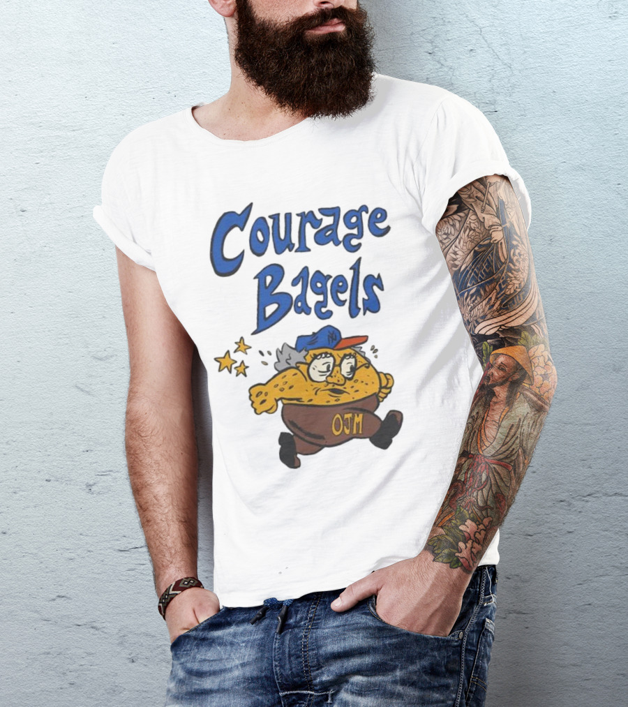 Courage Bagels OJM Character With New York Mets Cap T-Shirt