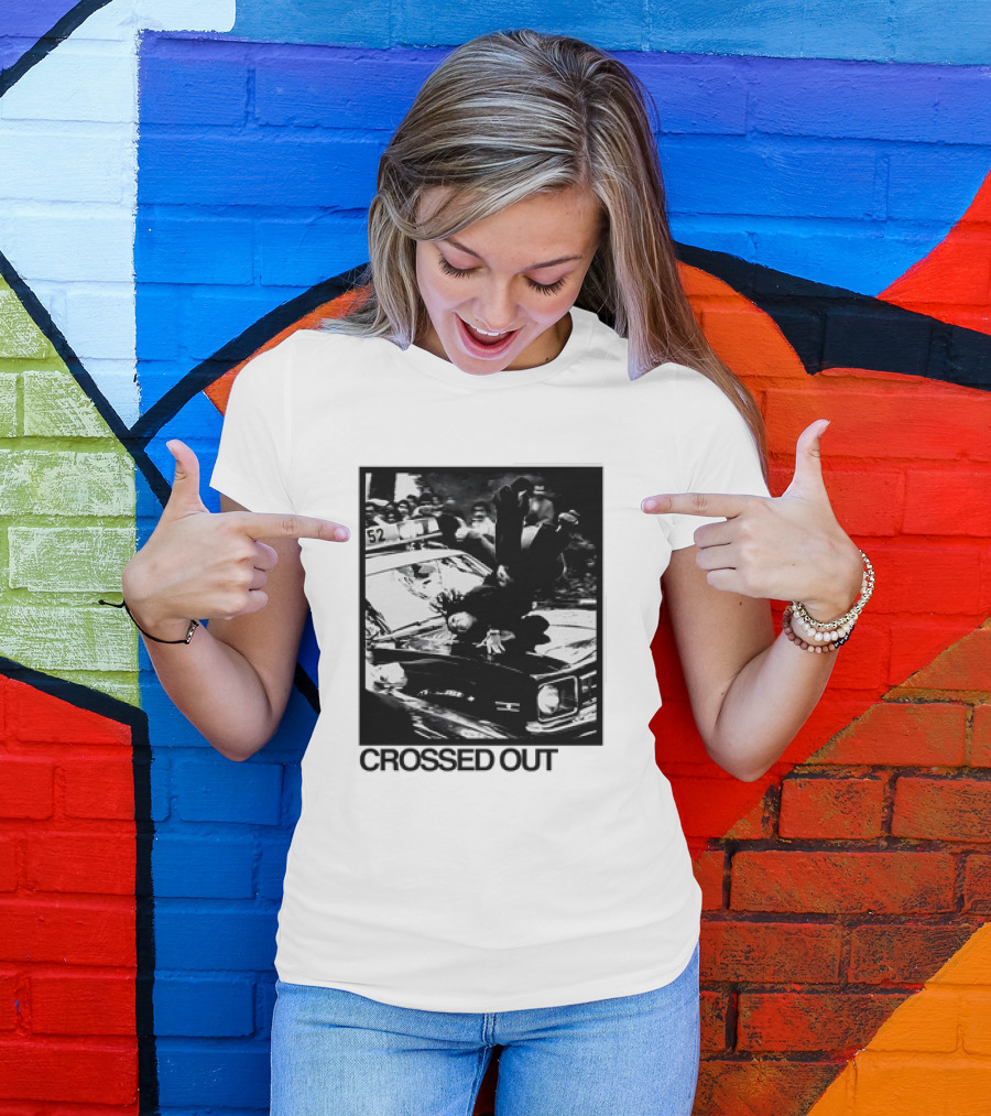 Crossed Out Never Forget Protest Scene Vintage Photography T-Shirt