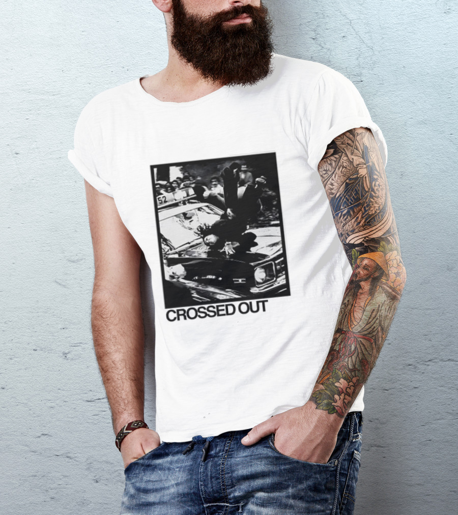 Crossed Out Never Forget Protest Scene Vintage Photography T-Shirt