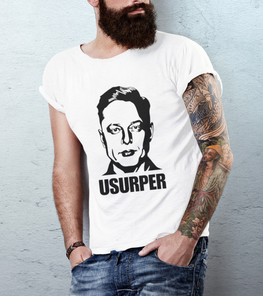 Elon Musk Usurpator Iconic Minimalist Style T-Shirt