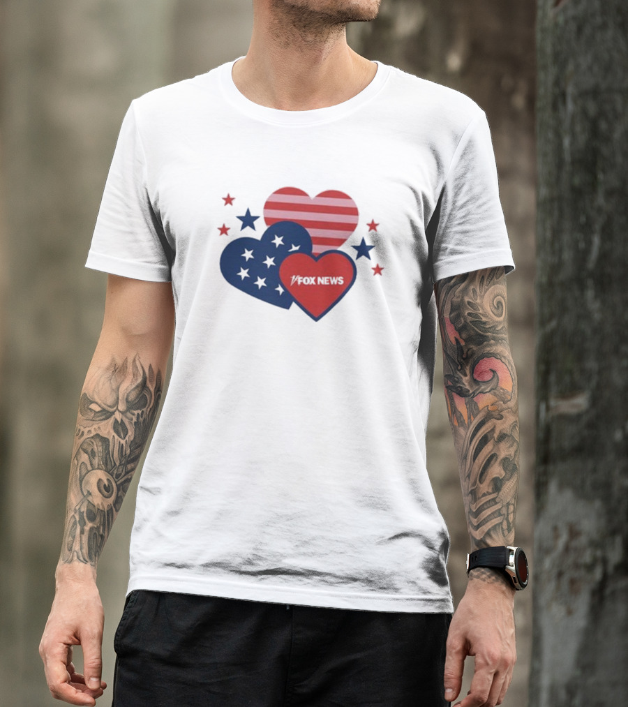 Patriotic Hearts Fox News Stars And Stripes T-Shirt