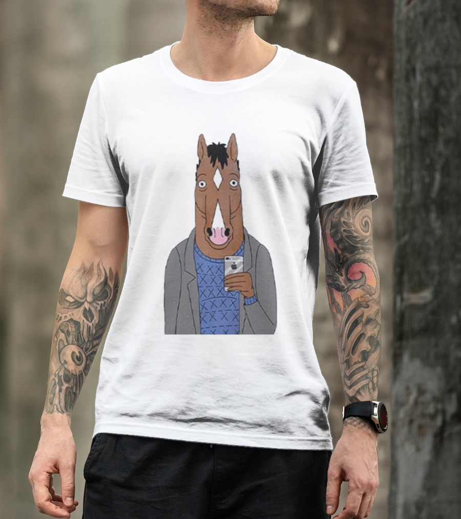 Bojack Horseman Horse Head Selfie Smartphone Humor T-Shirt
