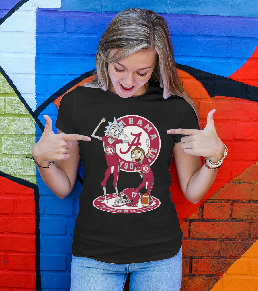 Alabama Crimson Tide Rick And Morty Football Parody NFL Crossover T-Shirt