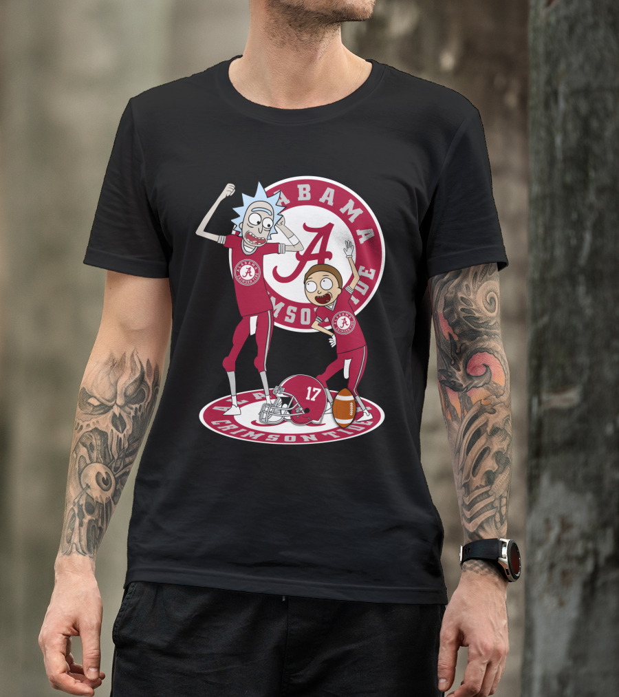 Alabama Crimson Tide Rick And Morty Football Parody NFL Crossover T-Shirt