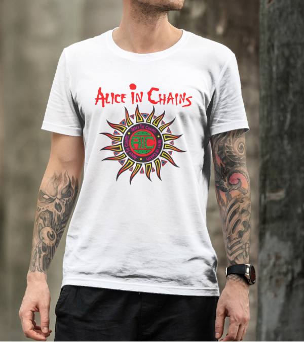 Alice In Chains Sun Graphic Logo With Circular Text T-Shirt