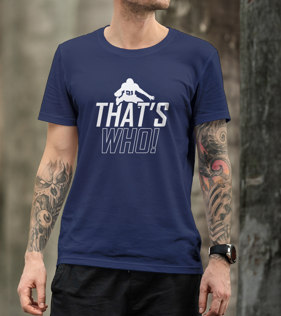 That's Who Football Player Iconic Number 21 Leap T-Shirt