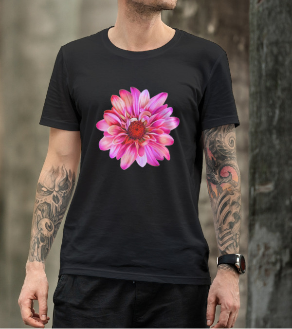Fuchsia Sunflower Simple Floral Blossom With Vibrant Pink Petals T-Shirt