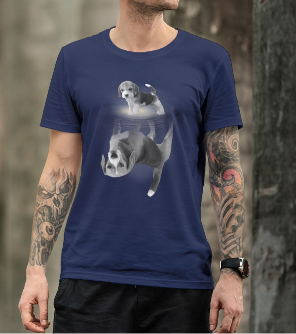 The Beagles Dog Humor Reflection Illusion For Funny Beagle Lovers T-Shirt
