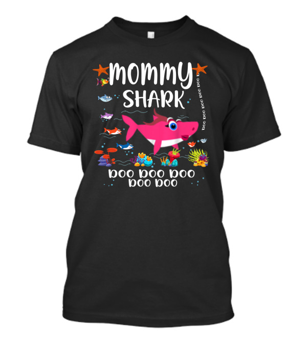 Mommy Shark Doo Doo Doo Doo Doo Doo Ocean Scene T-Shirt