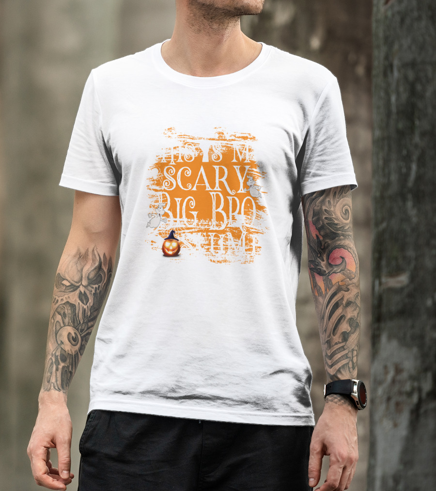 This Is My Scary Big Bro Costume Ghost Pumpkin Orange T-Shirt