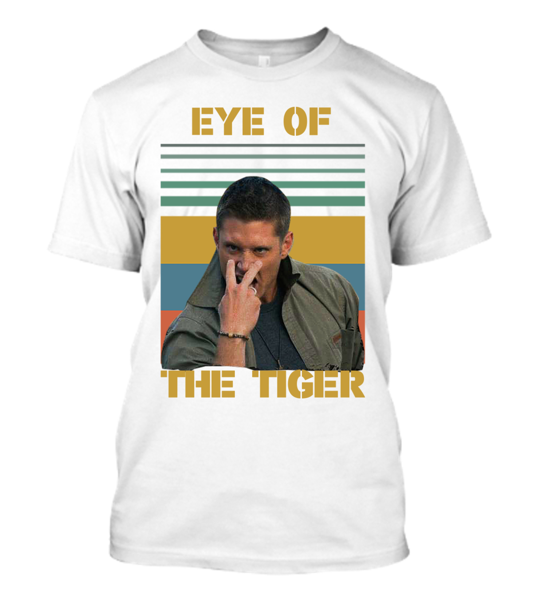 Eye Of The Tiger Vintage Style Retro Stripes T-Shirt