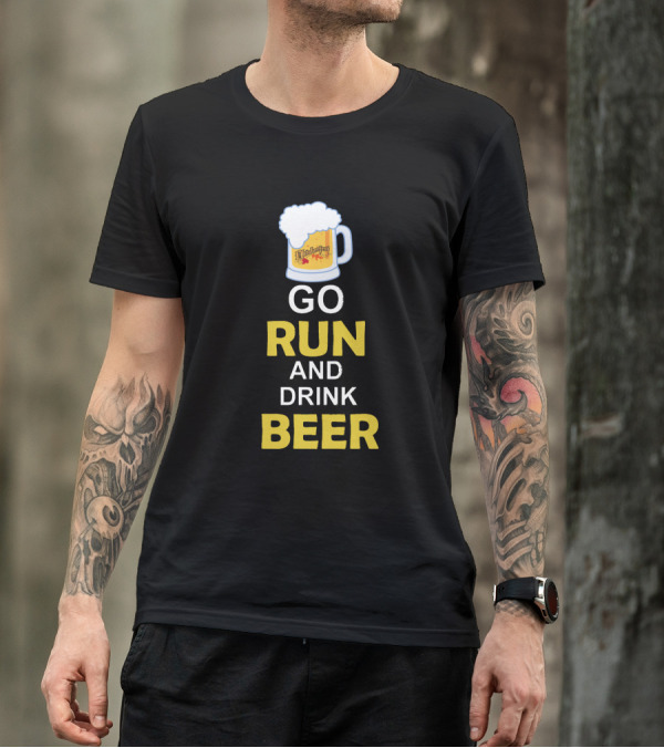 Oktoberfest Mug GO RUN AND DRINK BEER T-Shirt