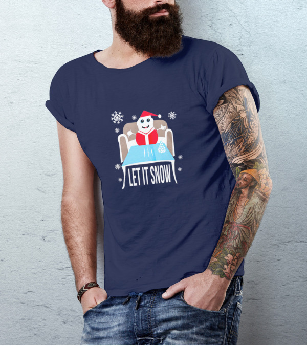Funny Santa Let It Snow Holiday Humor T-Shirt
