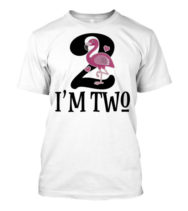 I'm Two Flamingo Hearts 2nd Birthday T-Shirt