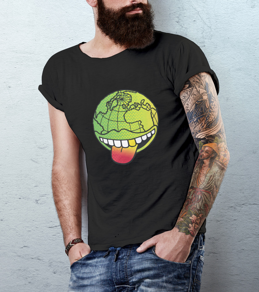 Earthgang Tongue Out Earth Globe T-Shirt