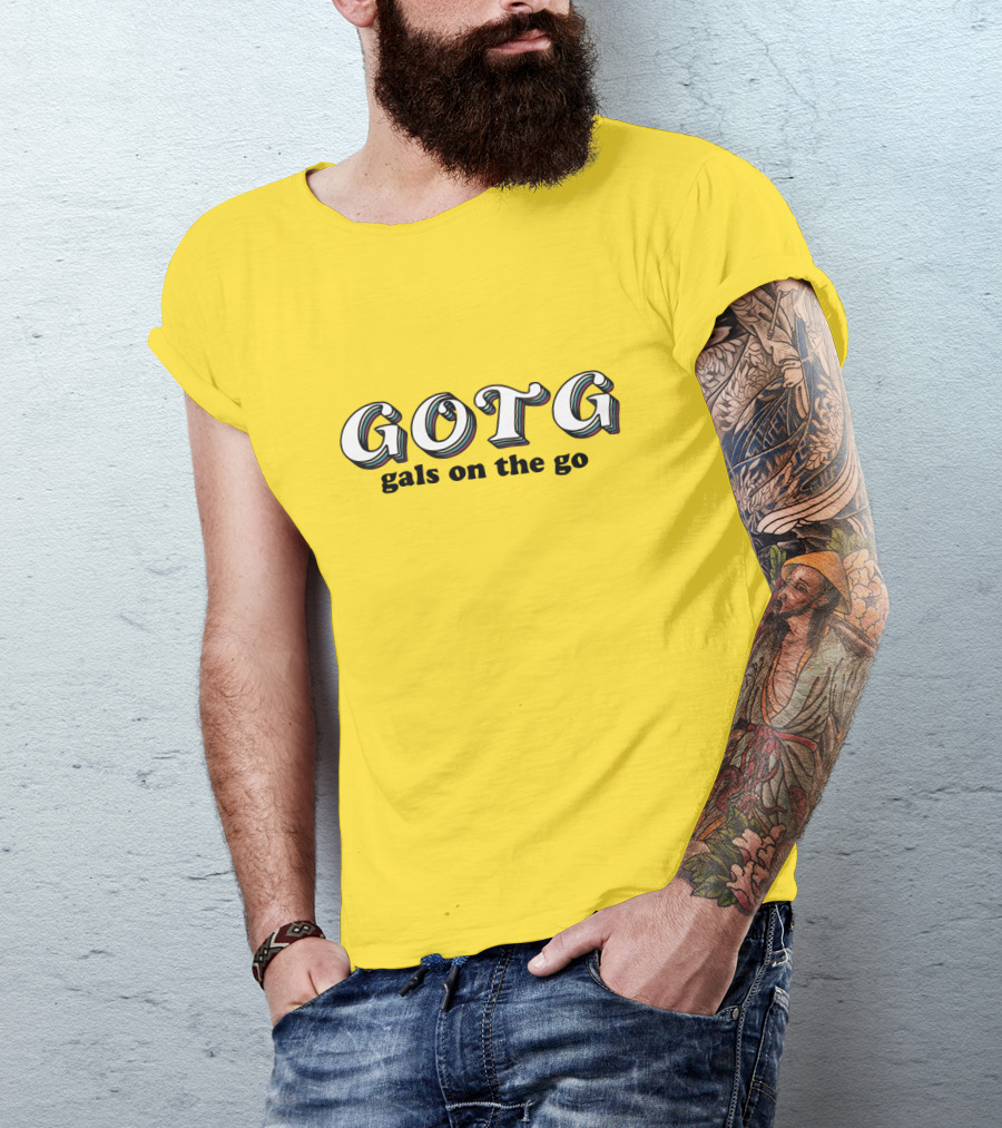 GOTG Gals On The Go Yellow Bold Text Merchandise T-Shirt