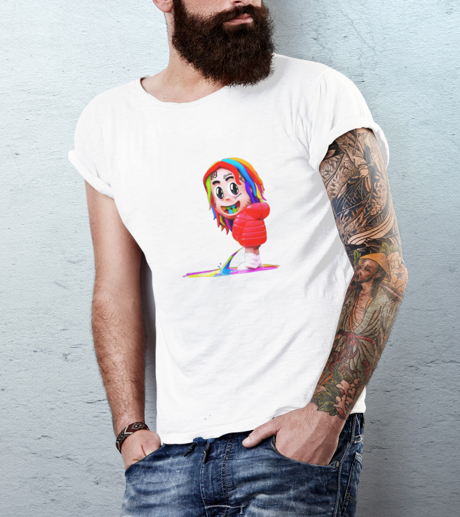 Sixnine Rainbow Hair Cartoon Character Merch T-Shirt