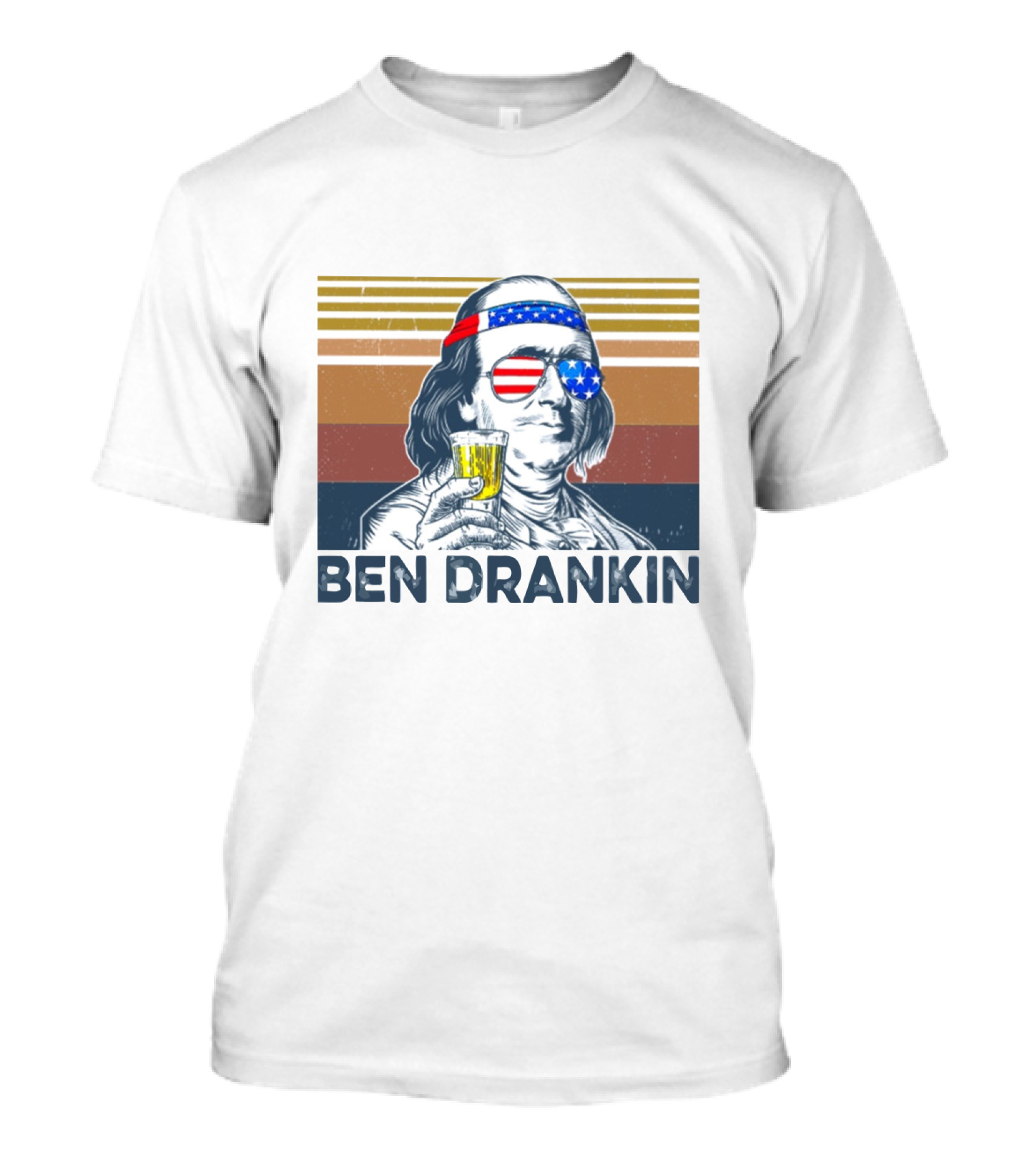 Ben Drankin Patriotic Flag Glass T-Shirt