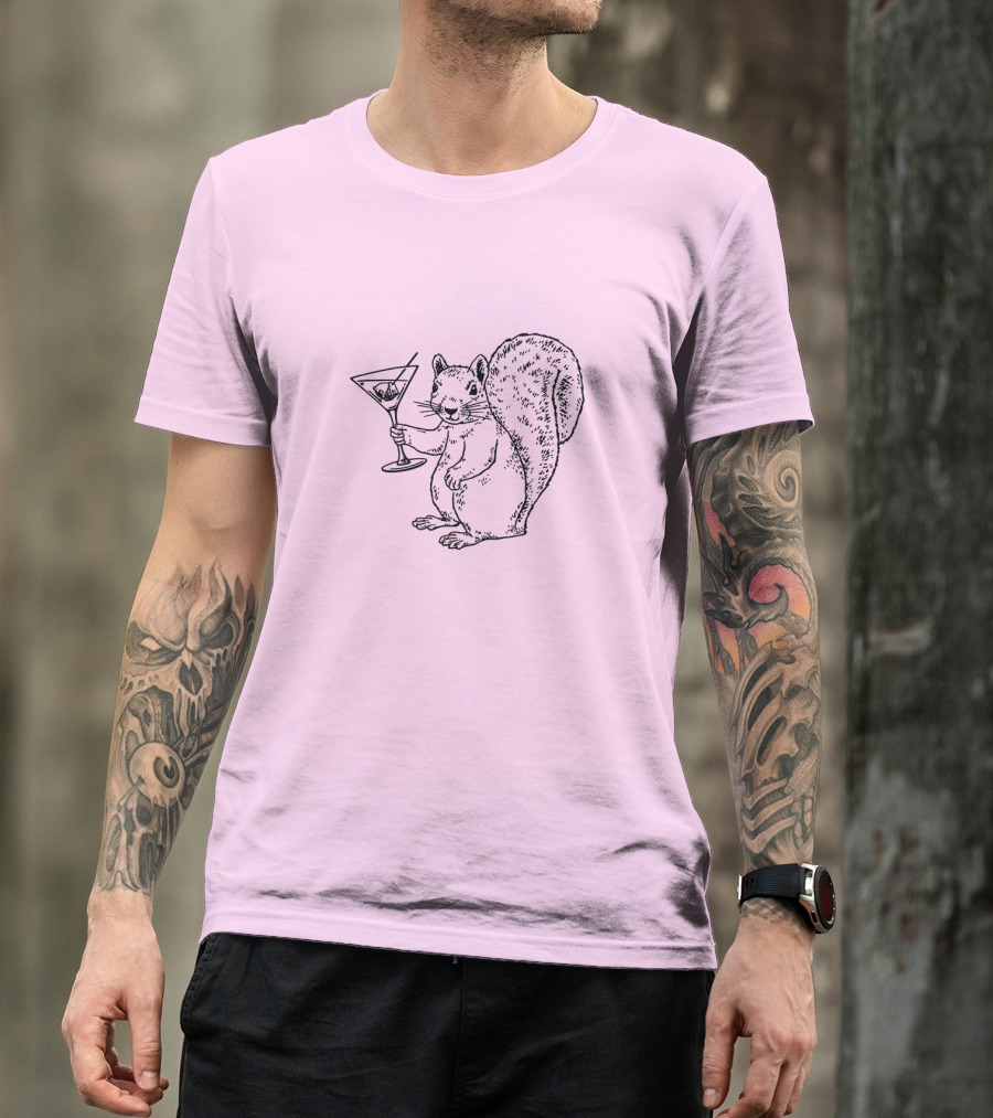 Planet Money Squirrel Holding Martini T-Shirt