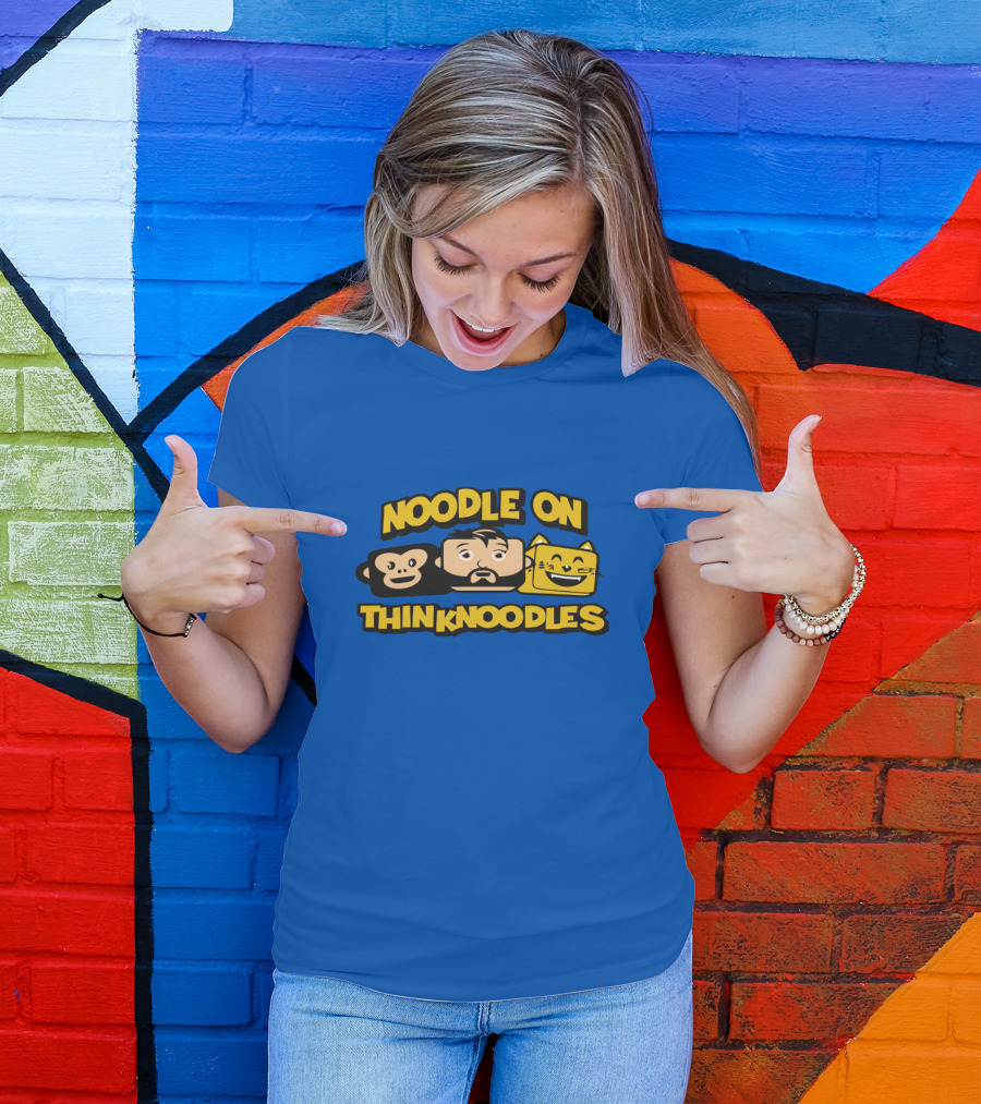 NOODLE ON THINKNOODLES Monkey Cat Icons T-Shirt