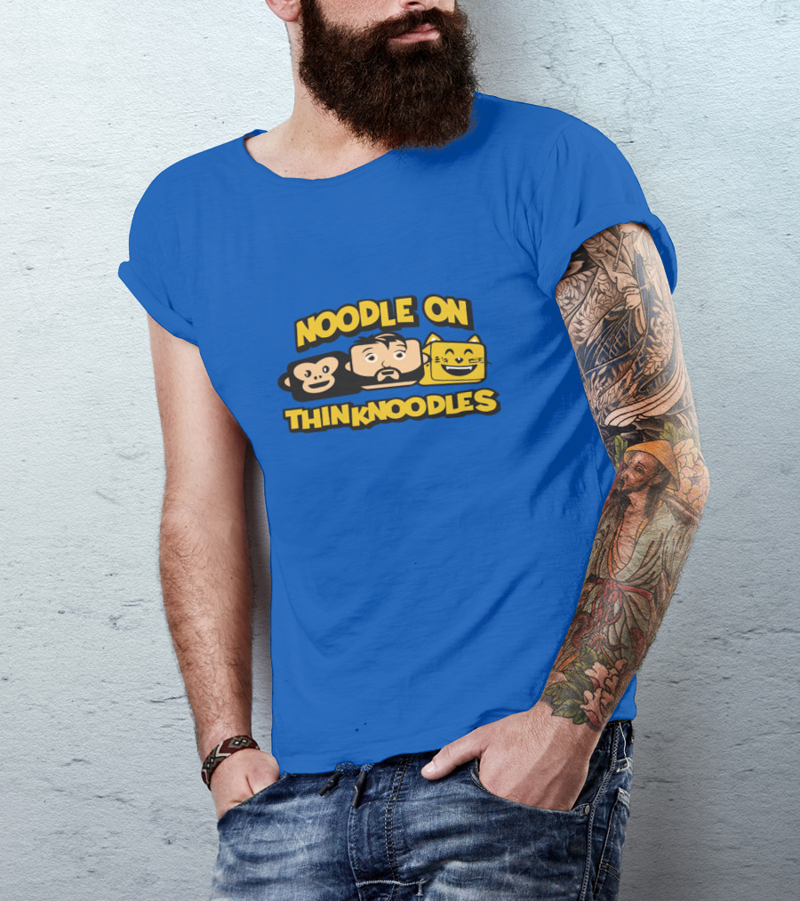 NOODLE ON THINKNOODLES Monkey Cat Icons T-Shirt