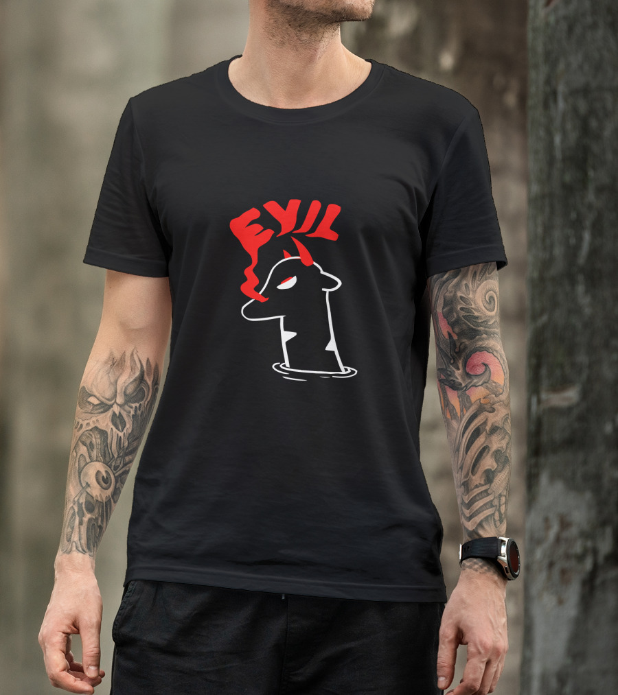 Axis Of Evil Red Devil Cow Smoking T-Shirt