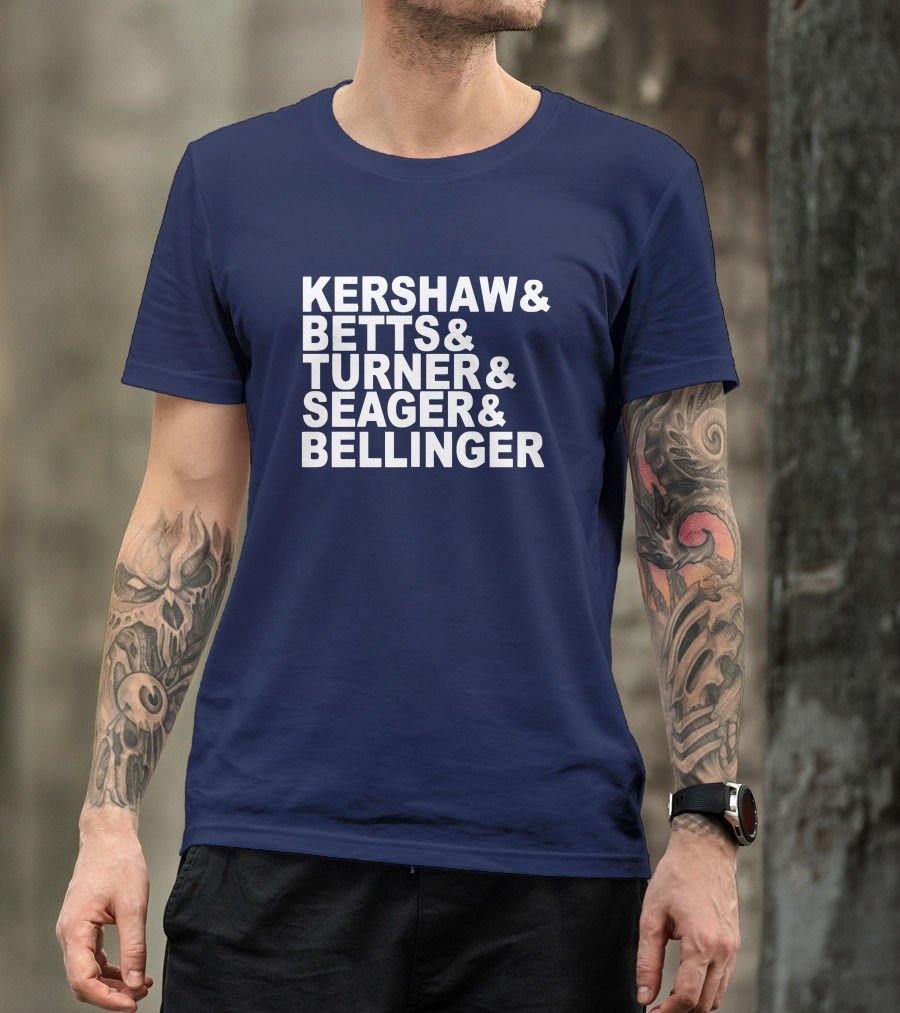 Kershaw Betts Turner Seager Bellinger Dodgers Fab Five T-Shirt
