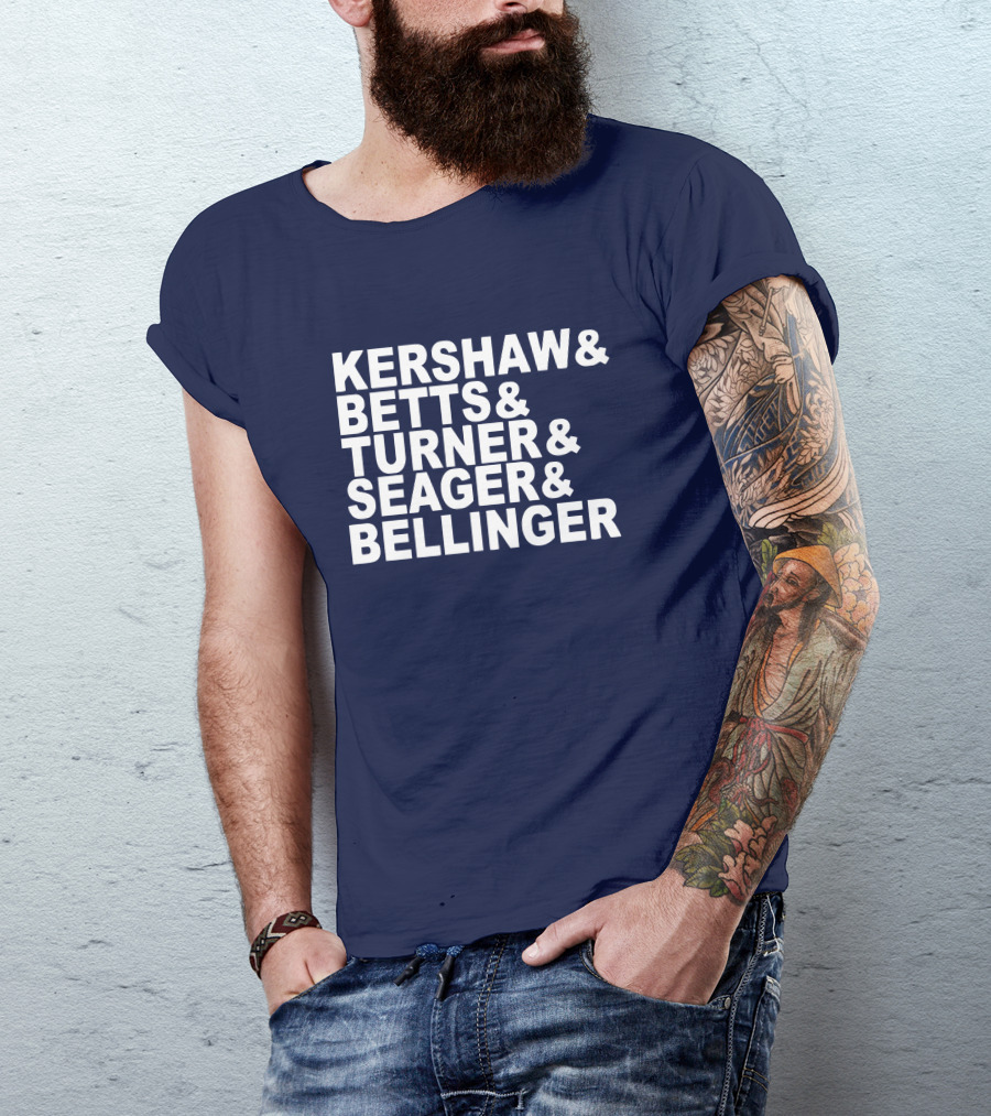 Kershaw Betts Turner Seager Bellinger Dodgers Fab Five T-Shirt