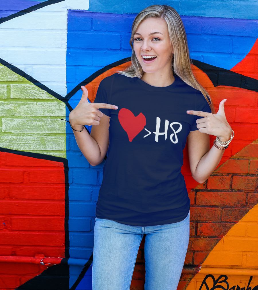Love Heart Symbol Greater Than H8 T-Shirt