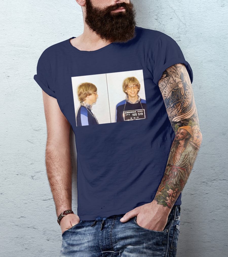 Bill Gates Albuquerque Mugshot 1977 T-Shirt