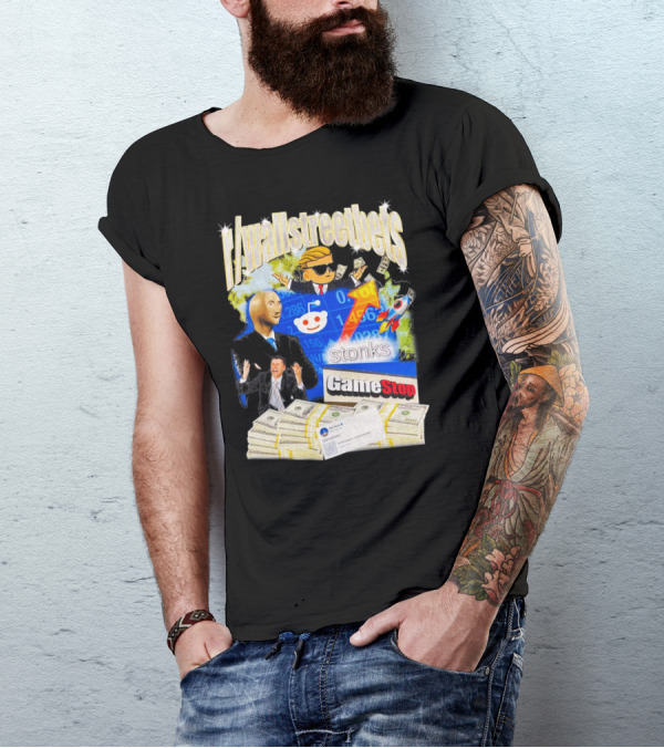 R/wallstreetbets Stonks GameStop Rocket Money Memes T-Shirt