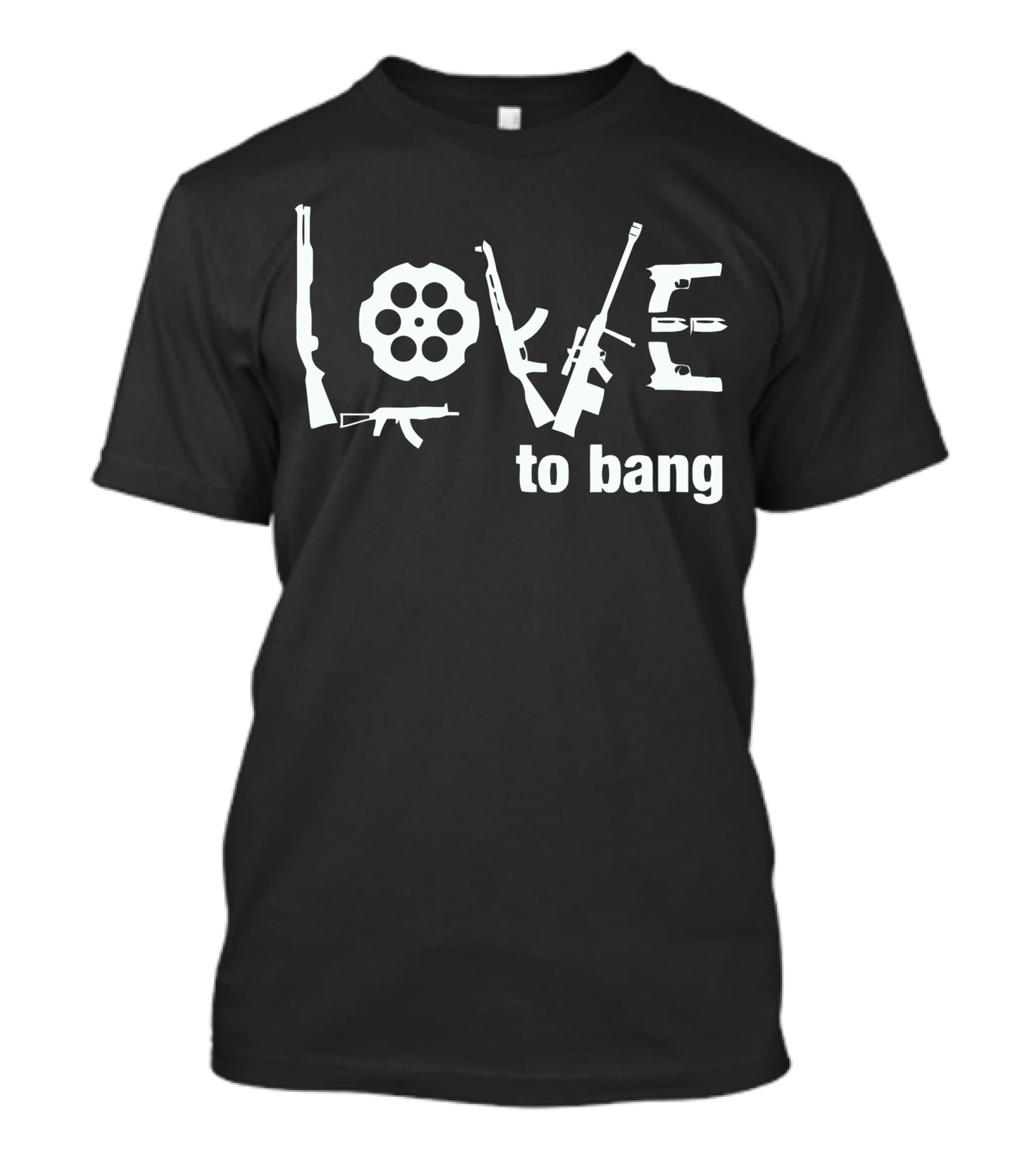Love To Bang Gun Graphic Weapons T-Shirt