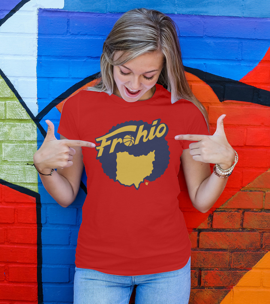Frohio Ohio Basketball Map Silhouette Red T-Shirt