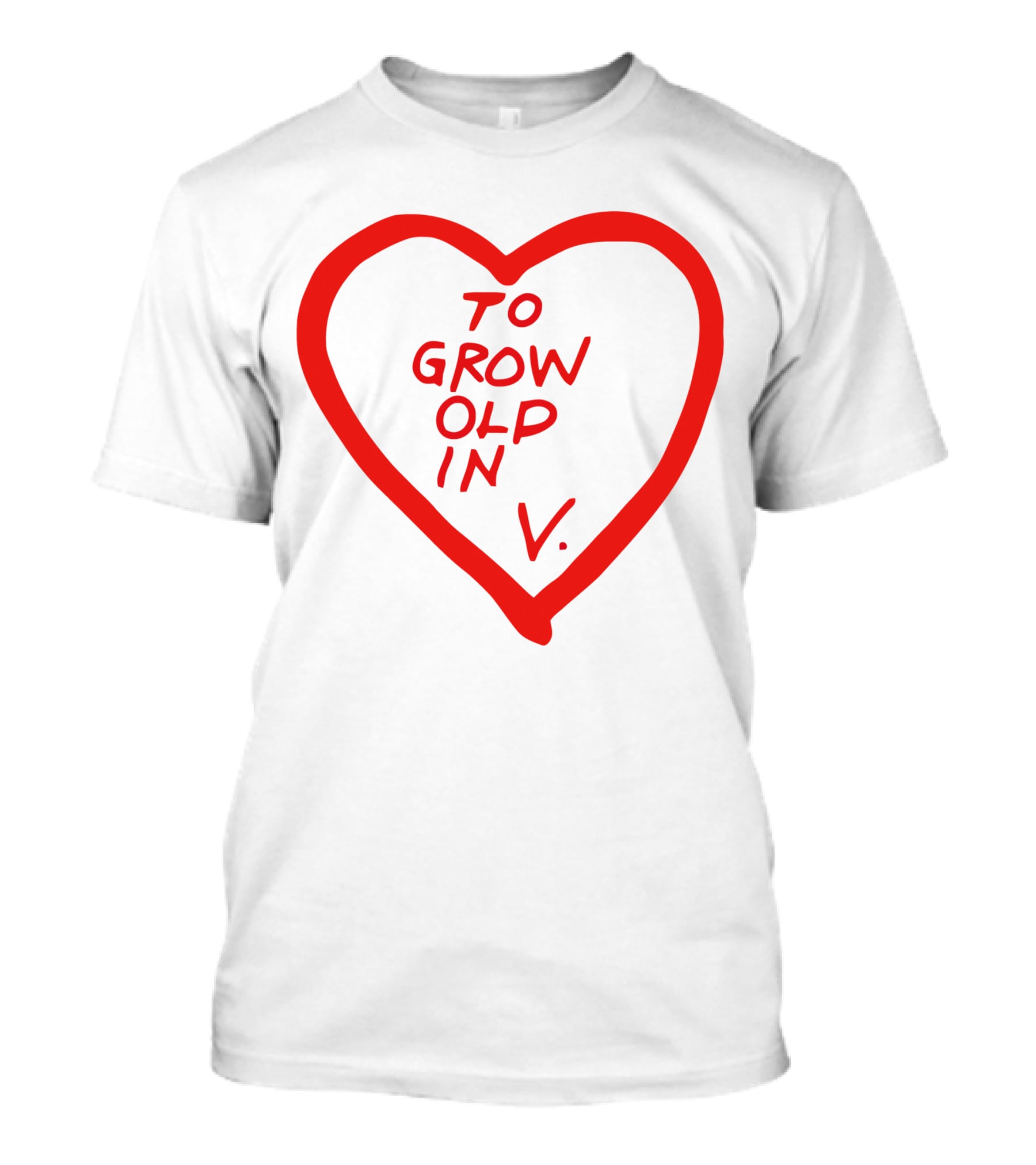 Wandavision To Grow Old In Love Red Heart Design V T-Shirt