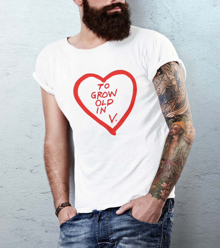 Wandavision To Grow Old In Love Red Heart Design V T-Shirt