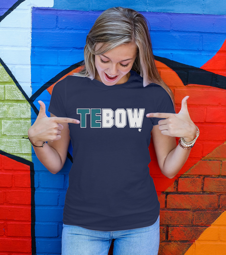 TEBOW Tim Tebow Dark Blue Block Lettering T-Shirt