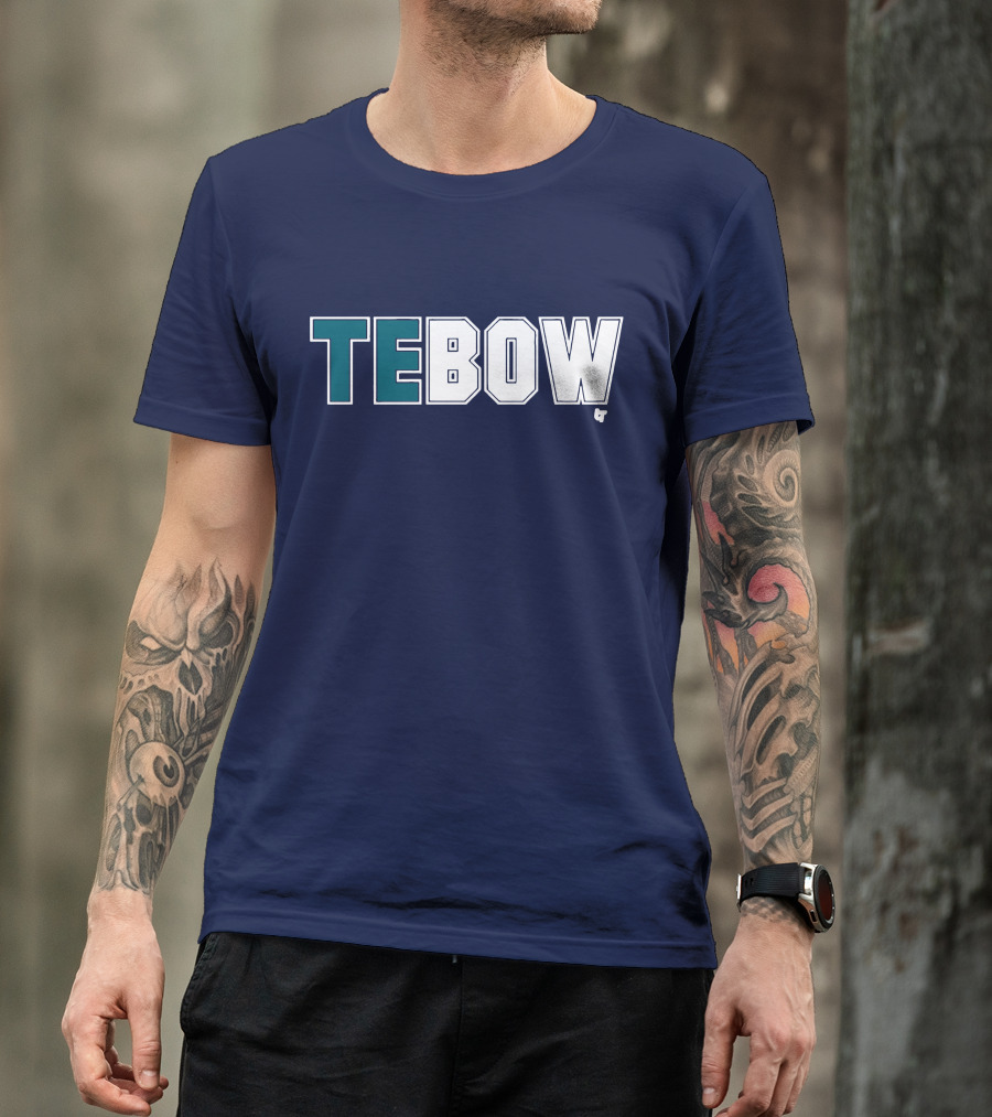 TEBOW Tim Tebow Dark Blue Block Lettering T-Shirt