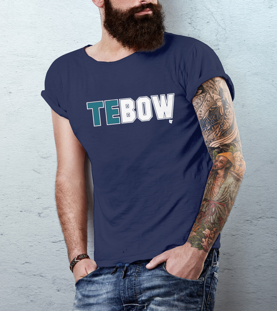 TEBOW Tim Tebow Dark Blue Block Lettering T-Shirt
