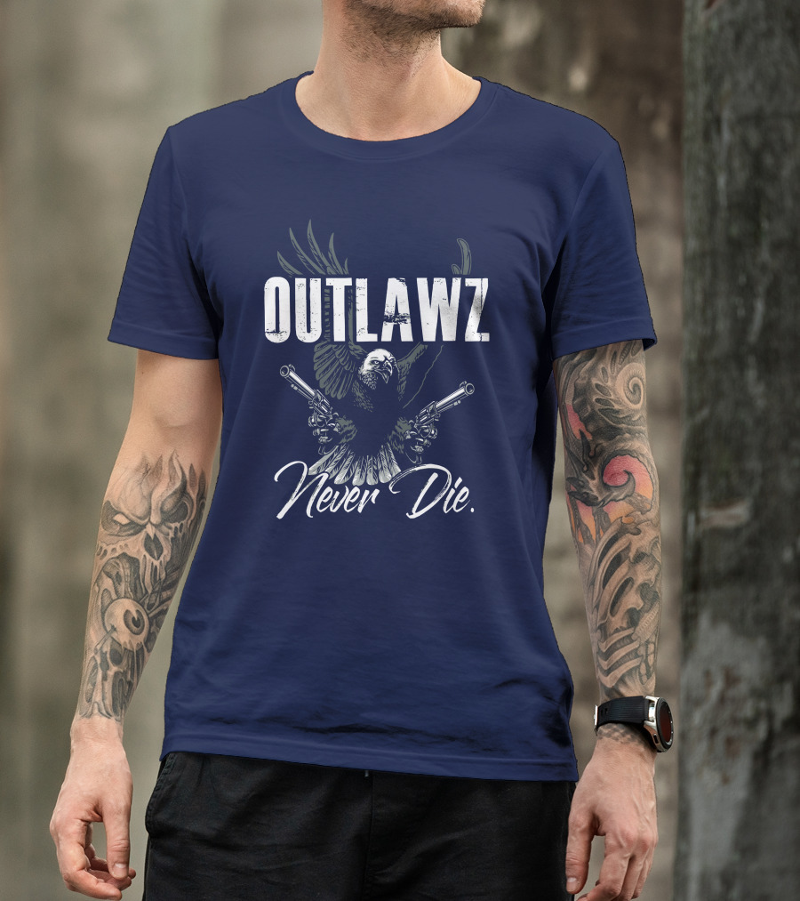 OUTLAWZ Never Die Eagle Guns T-Shirt