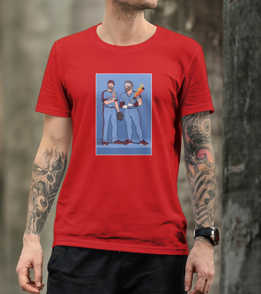 Bryce And Zack Flaming Baseball Bat T-Shirt